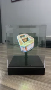 14 cm masa üstü hologram fan, muhafazalı kutuda 3D logo