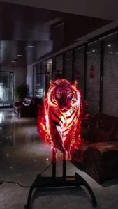 Tripodlu hologram fan ile 3D kaplan görüntüsü